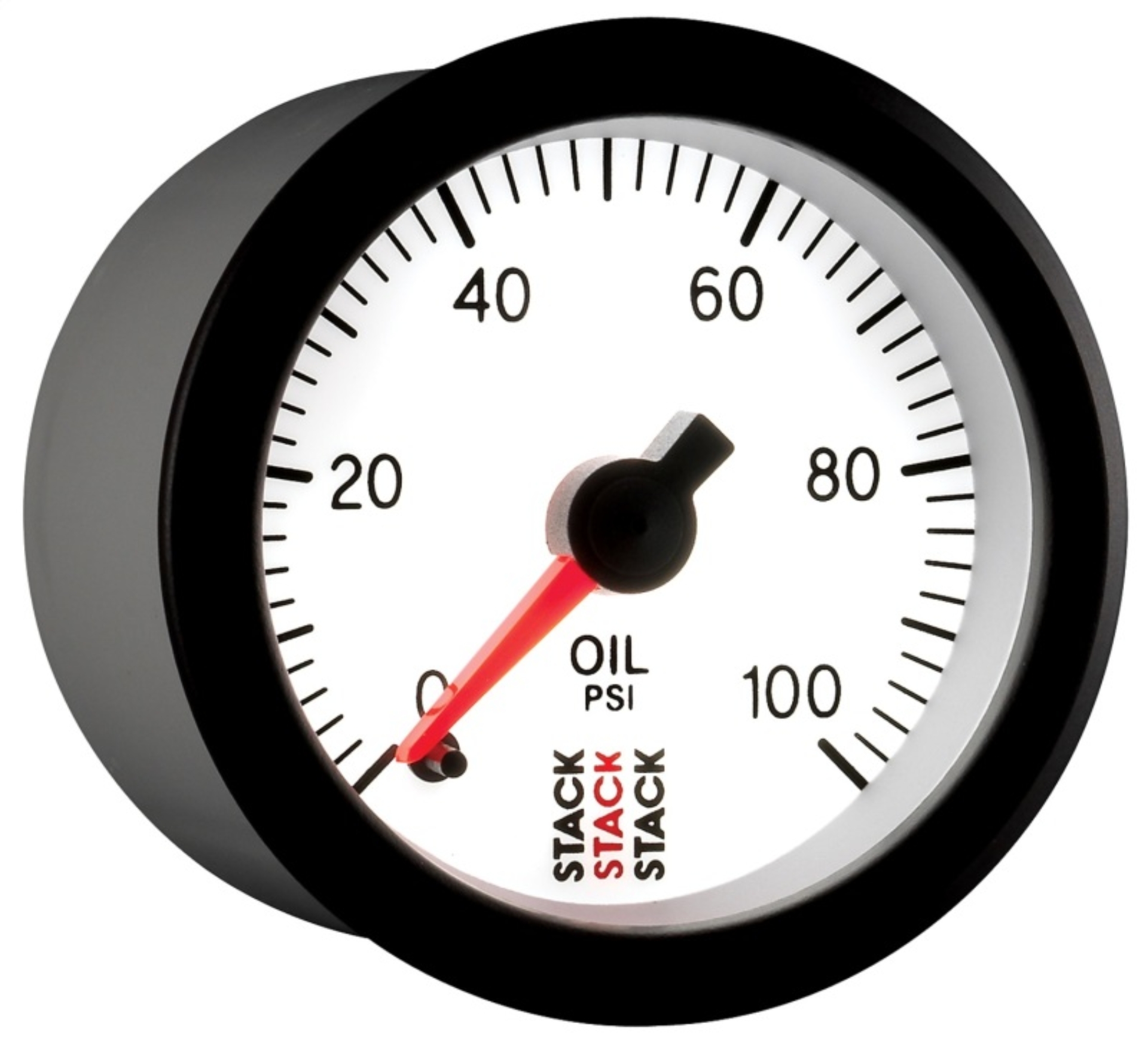 Picture of Autometer Stack 52mm 0-100 PSI 1/8in NPTF Male Pro Stepper Motor Oil Pressure Gauge - White