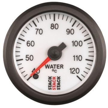 Picture of Autometer Stack 52mm 40-120 Deg C 1/8in NPTF Male Pro Stepper Motor Water Temp Gauge - White