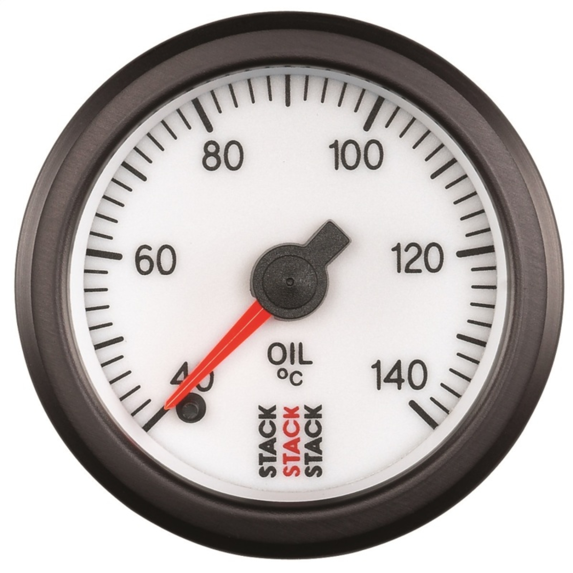 Picture of Autometer Stack 52mm 40-140 Deg C 1/8in NPTF Male Pro Stepper Motor Oil Temp Gauge - White