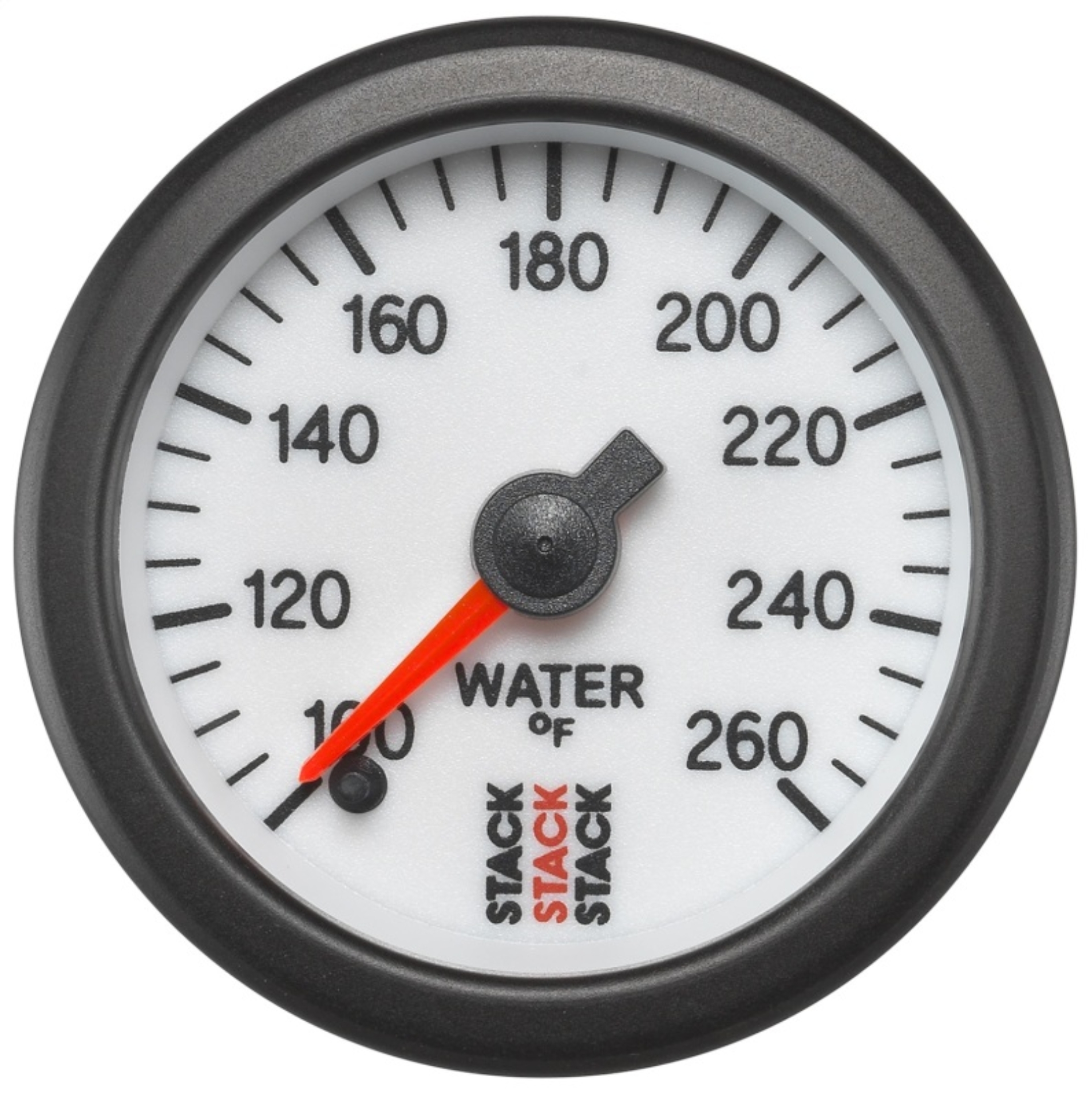 Picture of Autometer Stack 52mm 100-260 Deg F 1/8in NPTF Male Pro Stepper Motor Water Temp Gauge - White