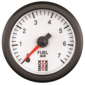 Picture of Autometer Stack 52mm 0-7 Bar M10 Male Pro Stepper Motor Fuel Pressure Gauge - White