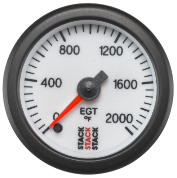 Picture of Autometer Stack 52mm 0-2000 Deg F Pro Stepper Motor Exhaust Gas Temp Gauge - White