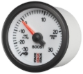 Picture of Autometer Stack 52mm -30INHG to +30 PSI (Incl T-Fitting) Pro Stepper Motor Boost Press Gauge - White
