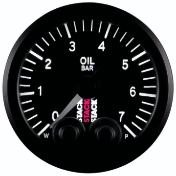 Picture of Autometer Stack 52mm 0-7 Bar M10 Male Pro-Control Oil Pressure Gauge - Black