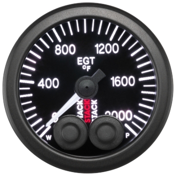 Picture of Autometer Stack 52mm 0-2000 Deg F Pro-Control Exhaust Gas Temp Gauge - Black