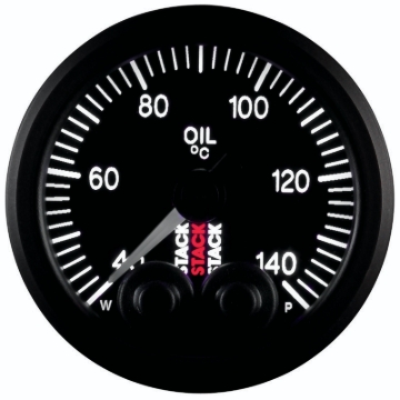 Picture of Autometer Stack 52mm 40-140 Deg C 1/8in NPTF Male Pro-Control Oil Temp Gauge - Black
