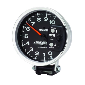 Picture of Autometer 5 inch 10,000 RPM w/ Peak Memory Pedestal Tachometer Auto Gauge - Black