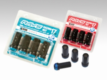 Picture of Rays 17 Hex Racing Nut 12x1.25 (Open End) (Red Seat) - Black (2 Pieces)