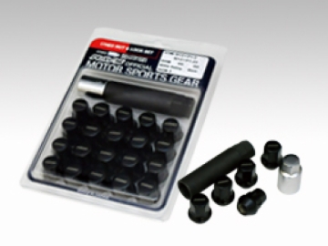 Picture of Rays 17 Hex Racing Nut 12x1.50 (Open End) (Blue Seat) - Black (2 Pieces)