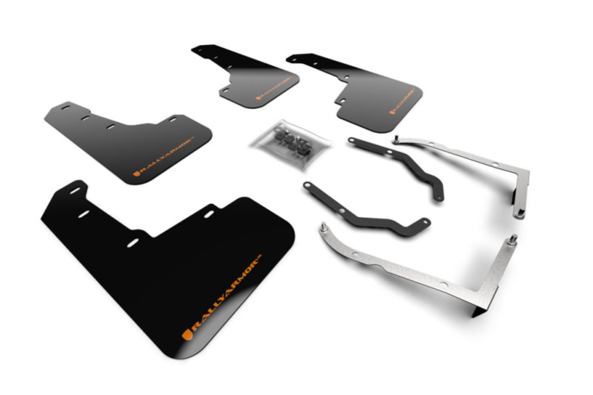 Picture of Rally Armor RAL UR Blk Flap/Orange Logo Mud Flaps - MF46-LTUR-BLK/OR