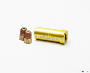 Picture of Wilwood Residual Pressure Valve - New Style w/ Fittings - 4 PSI / Gold