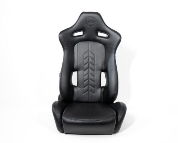 Picture of NRG Reclinable Sport Seats (Pair) The Arrow Black Vinyl w/ Pressed NRG logo w/ Black Stitch