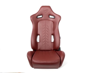Picture of NRG Reclinable Sport Seats (Pair) The Arrow Maroon Vinyl w/ Pressed NRG logo w/ Maroon Stitch