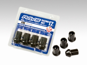 Picture of Rays 17 Hex Racing Nut Set L35 Short Type 12x1.50 - Black Chromate (4 Pieces)