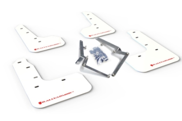 Picture of Rally Armor 17-21 Honda Civic Sport/Sport Touring White UR Mud Flap w/Red Logo