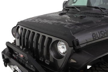 Picture of Bushwacker 18-19 Jeep Wrangler Rubicon/Sport//Unlimited/Sport S Hood Stone Guard- Black