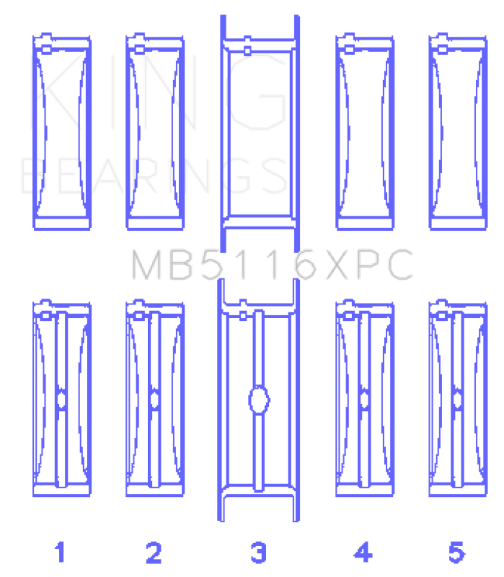 Picture of King Engine Bearings Chrysler 426CI / 440CI V8 OHV Coated Performance Main Bearing Set