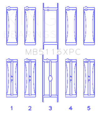 Picture of King Engine Bearings Chrysler 426CI / 440CI V8 OHV Coated Performance Main Bearing Set