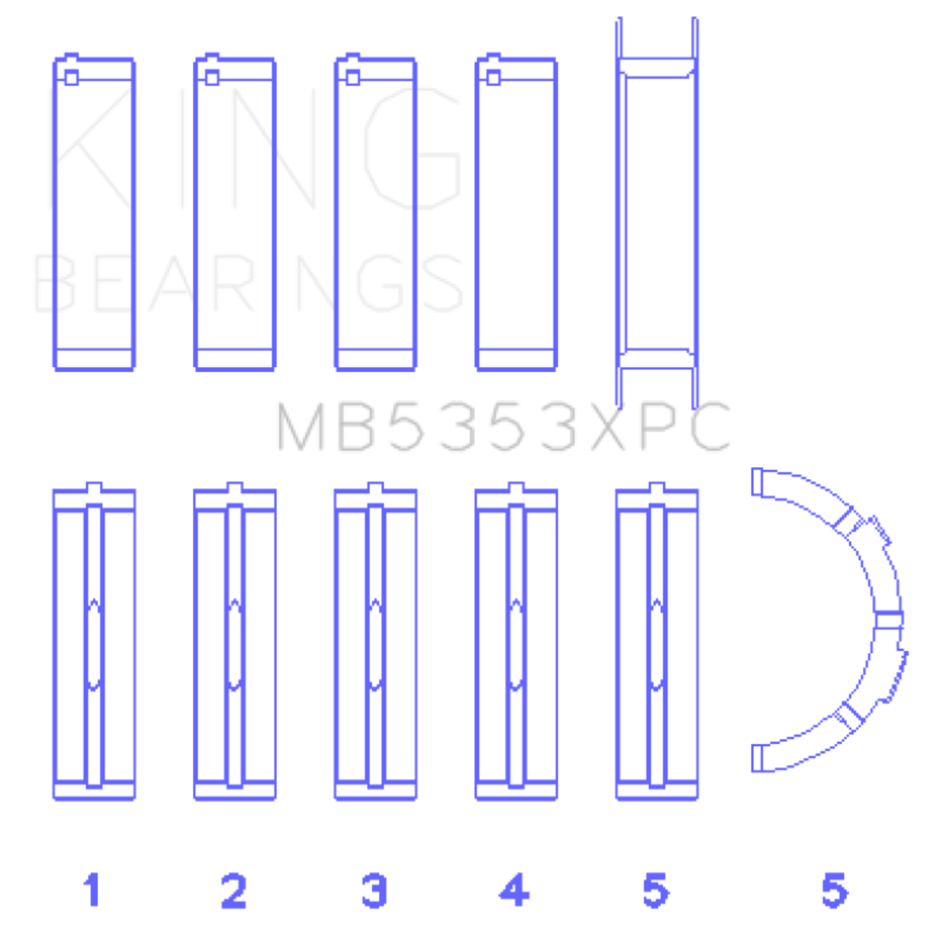 Picture of King Engine Bearings Ford 281 4.6L SOHC 16v  Performance Main Bearing Set - Coated