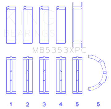 Picture of King Engine Bearings Ford 281 4.6L SOHC 16v  Performance Main Bearing Set - Coated