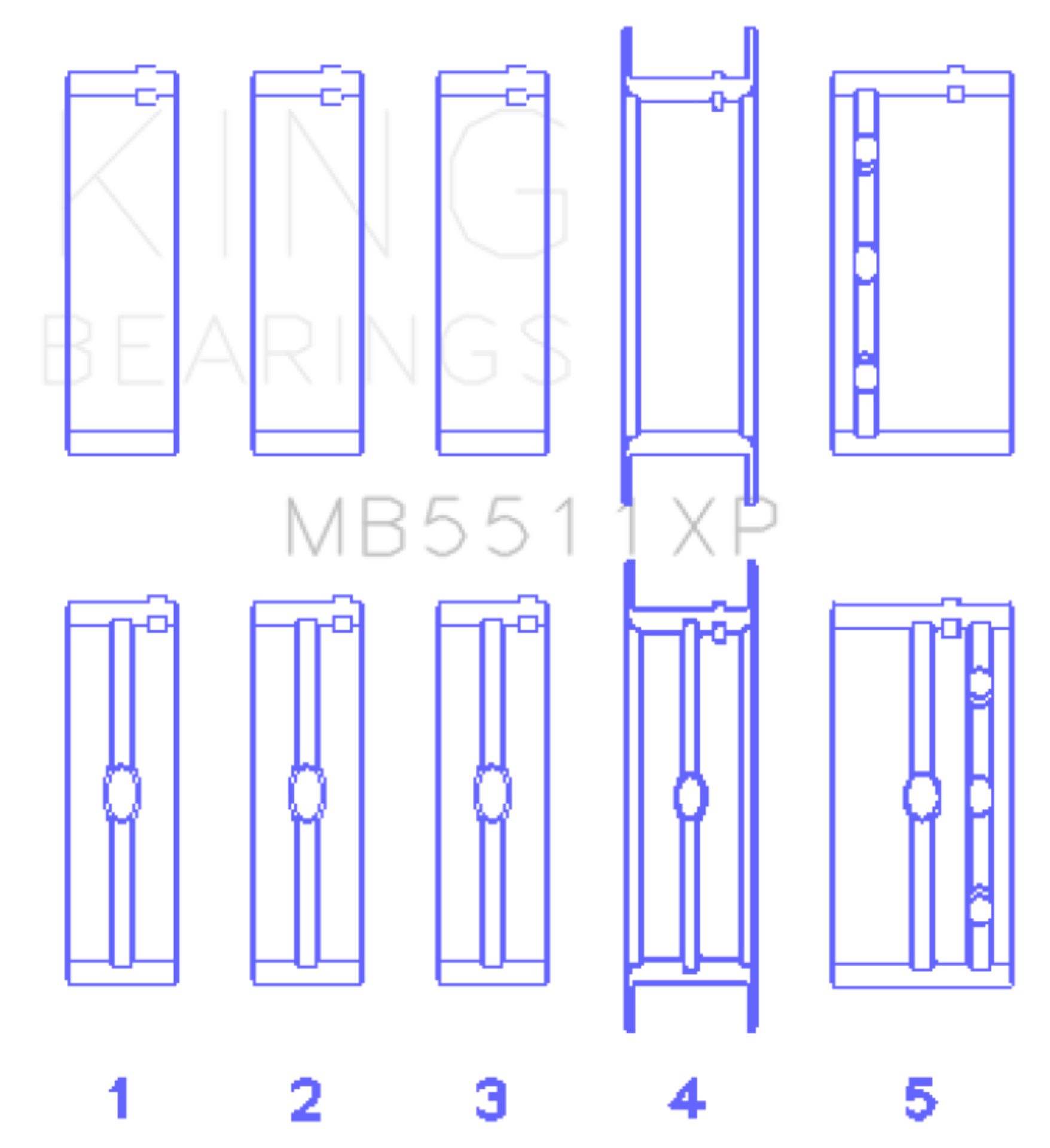 Picture of King Engine Bearings General Motors 326 / 350 / 389 / 400 3 Inch Main Bearing Set