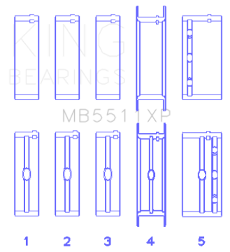 Picture of King Engine Bearings General Motors 326 / 350 / 389 / 400 3 Inch Main Bearing Set