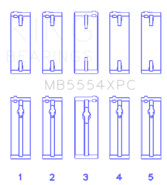 Picture of King Engine Bearings Toyota 3SGTE 16V 2.0L pMaxKote Performance Main Bearing Set - Size STD