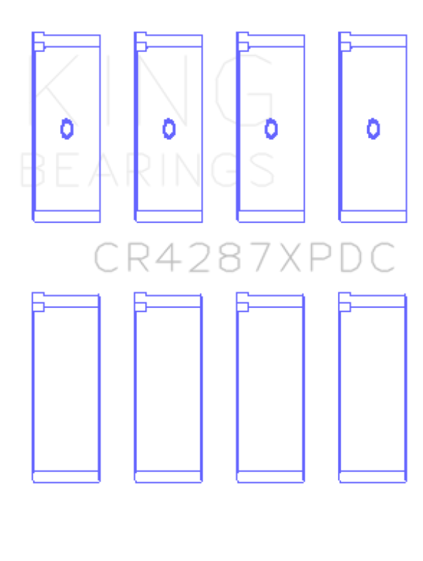 Picture of King Honda B18C1/B18C5 16V (Predoweled for Alum Rods) Perf Coated Rod Bearing Set- Size STD