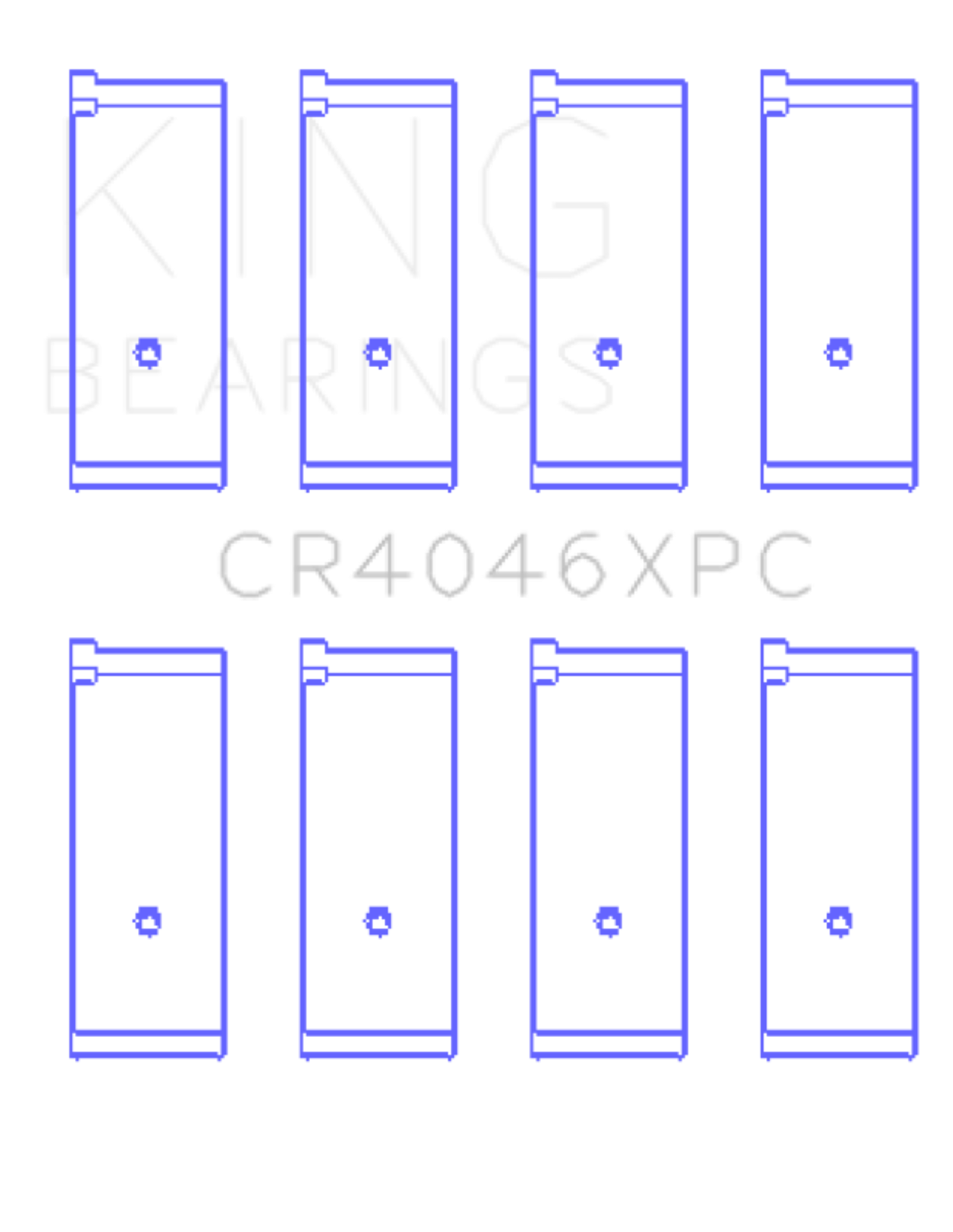 Picture of King Honda B20B4/B20Z2/D16 Series/ZC 16V pMaxKote Performance Rod Bearing Set - Size STD