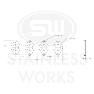 Picture of Stainless Works, SBF 4.6L 3V round port, 1-5/8" primary header flanges.