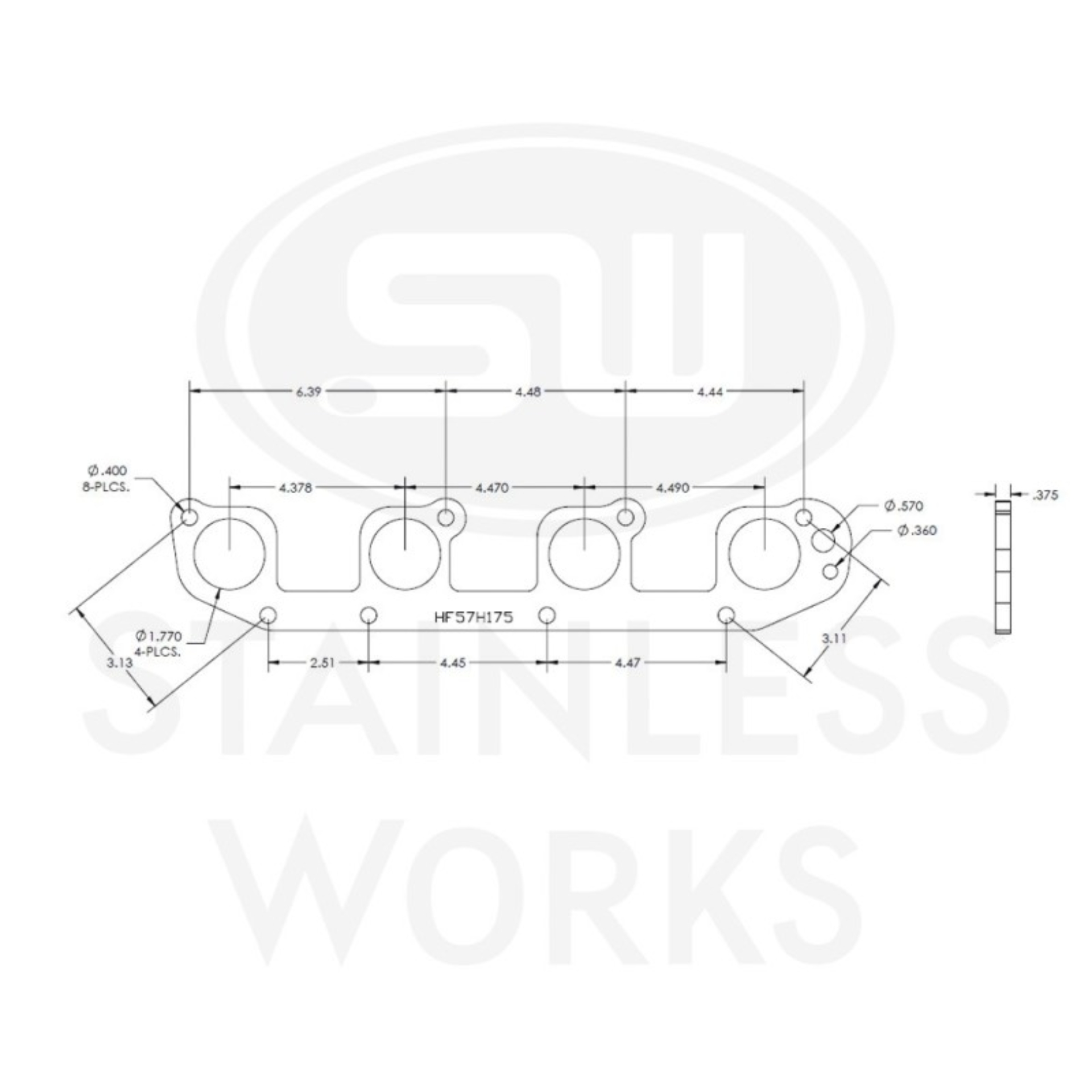 Picture of Stainless Works, Hemi 5.7L round port 1-3/4" primary header flanges.