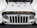 Picture of AVS 2007-2018 Jeep Wrangler JK Aeroskin Low Profile Hood Shield w/ Lights - Black