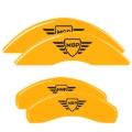 Picture of MGP Front Set 2 Caliper Covers Engraved 05-11 Toyota Tacoma X-Runner MGP Yellow Finish Blk Character