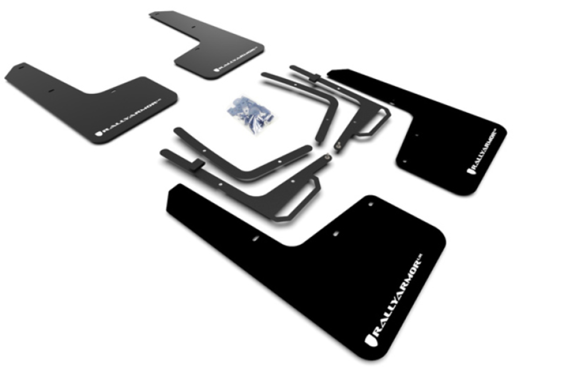 Picture of Rally Armor RAL UR Blk Flap/Wht Logo Mud Flaps - MF53-UR-BLK/WH