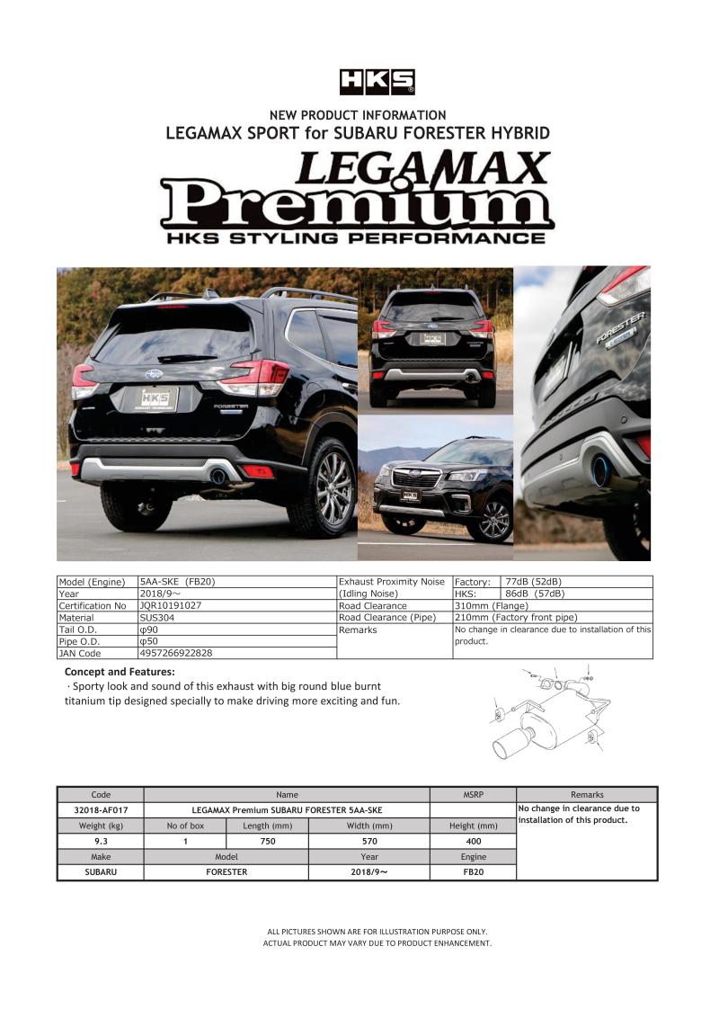 Picture of HKS LEGAMAX Premium Subaru Forester 5AA-SKE