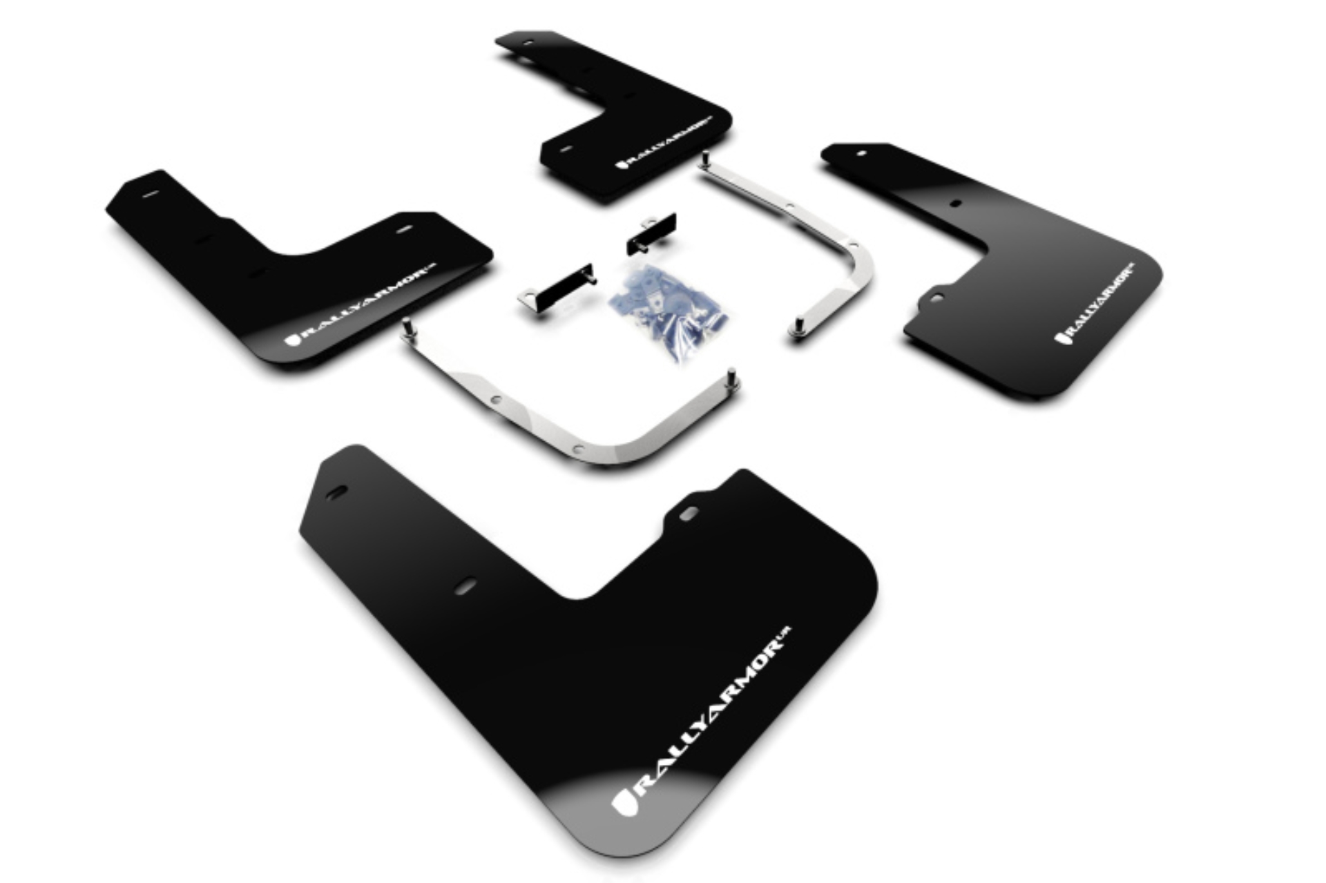 Picture of Rally Armor RAL UR Blk Flap/Wht Logo Mud Flaps - MF57-UR-BLK/WH