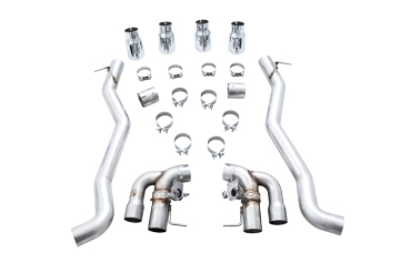 Picture of AWE Tuning 18-19 BMW M5 (F90) 4.4T AWD SwitchPath Axle-Back Exhaust - Chrome Silver Tips