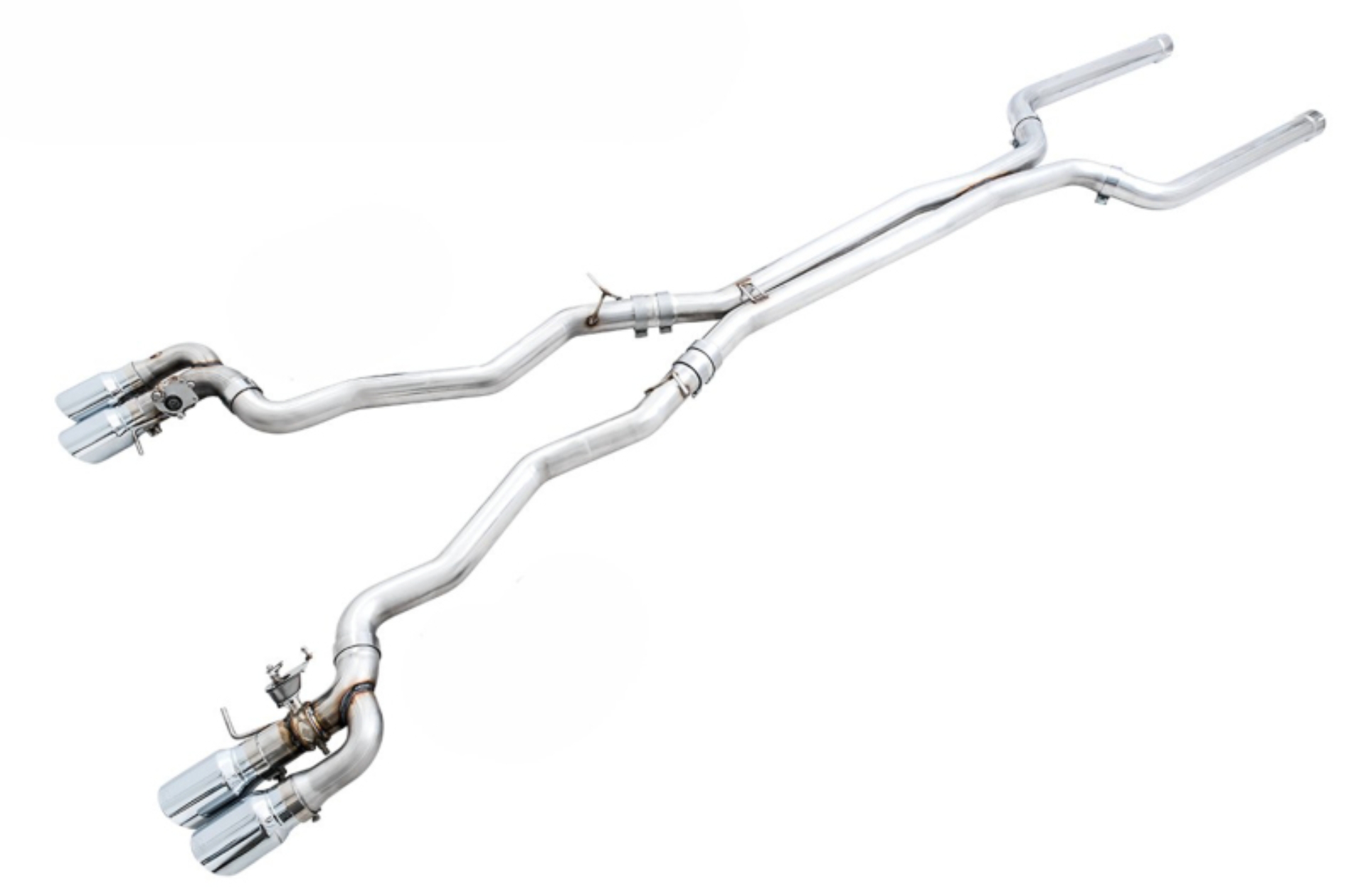 Picture of AWE Tuning 18-19 BMW M5 (F90) 4.4T AWD SwitchPath Cat-Back Exhaust - Chrome Silver Tips