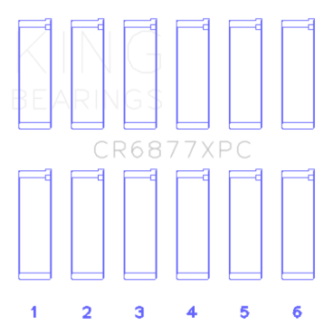 Picture of King Engine Bearings BMW S54B32 3.2L Coated Performance Rod Bearing Set