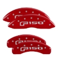 Picture of MGP 4 Caliper Covers Engraved Front & Rear Red Finish Silver F-150 (2015)
