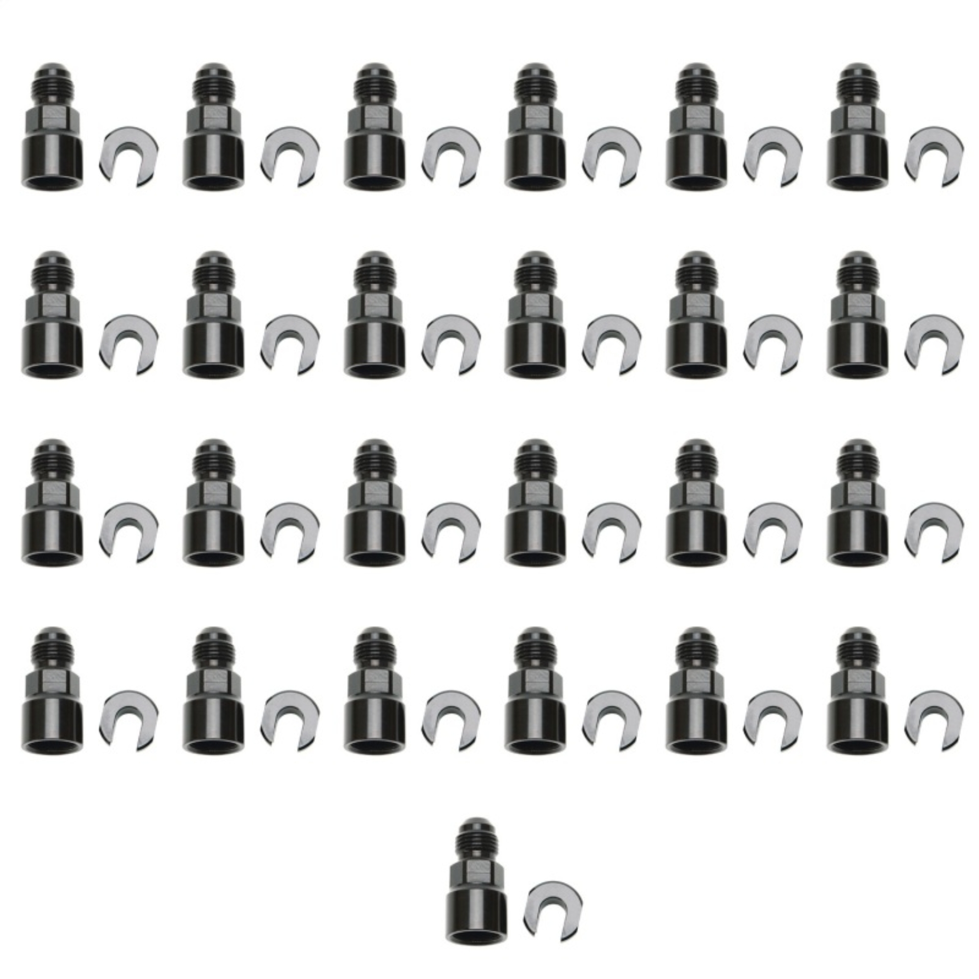 Picture of Russell Performance Adapter -6 AN Male to 5/16in Quick Disconnect Female Screw - Black (Bulk Pkg 25)