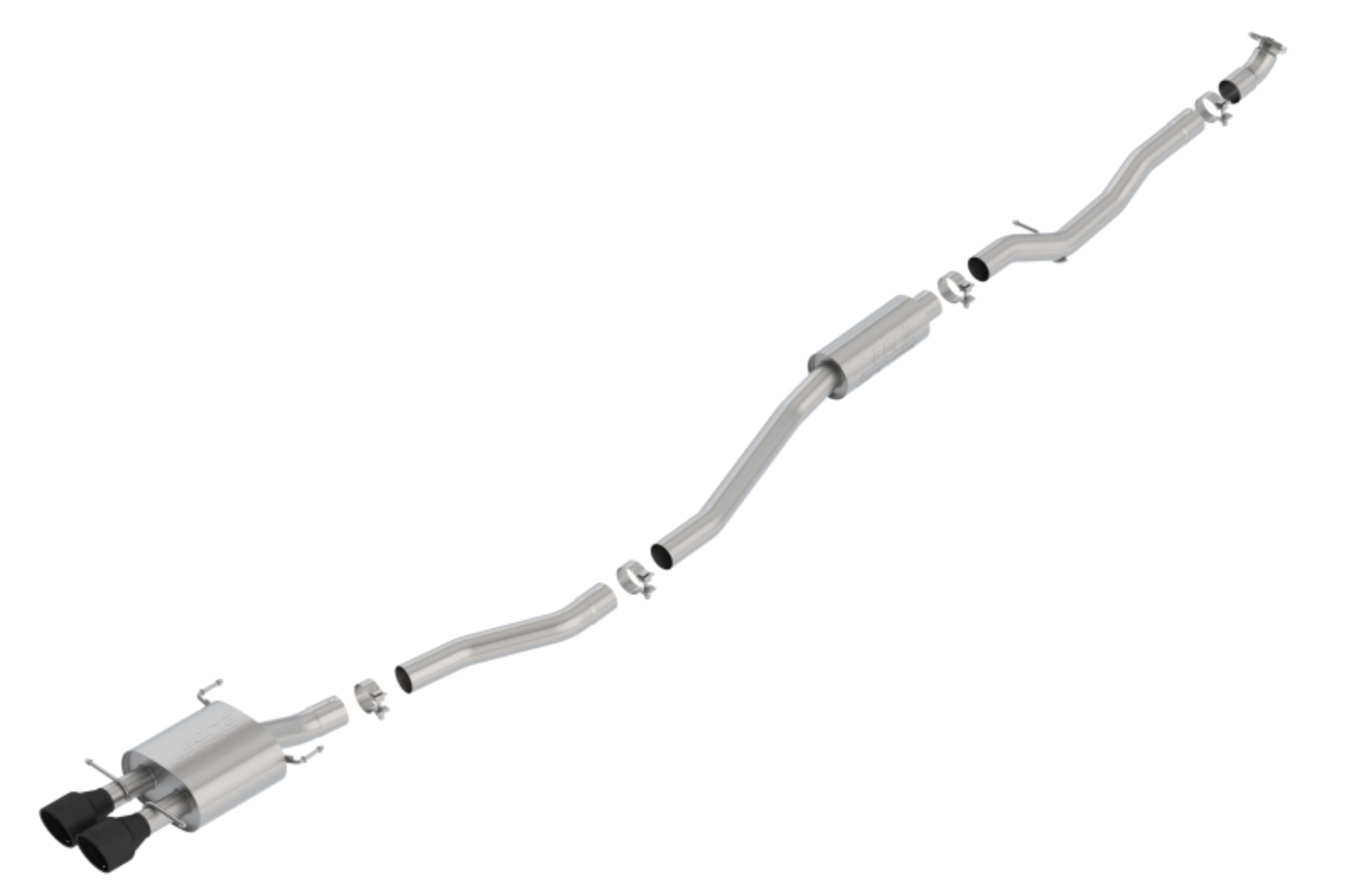 Picture of Borla 17-19 Honda Civic SI 1.5L Turbo MT S-Type 2.75in Cat-Back Exhaust Ceramic Black Tip