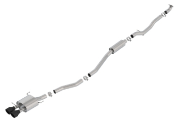 Picture of Borla 17-19 Honda Civic SI 1.5L Turbo MT S-Type 2.75in Cat-Back Exhaust Ceramic Black Tip