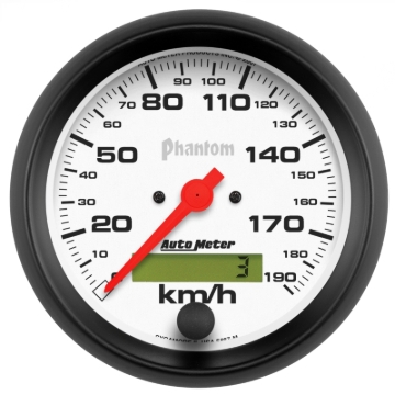 Picture of Autometer Phantom 3-3/8in 190 KM/H Speedometer Electric Program w/ LCD Odometer