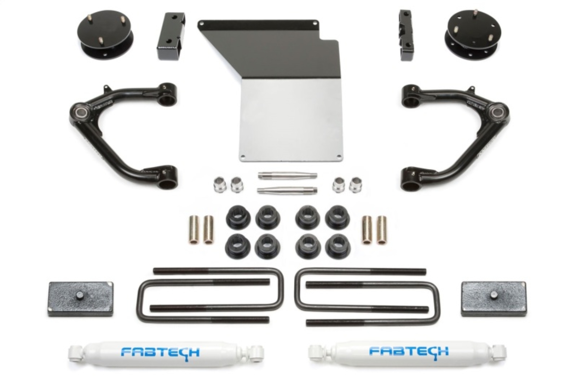 Picture of Fabtech 14-18 GM K1500 w/OE Alum. UCA 4in Uniball UCA System w/Rear Perf. Shocks