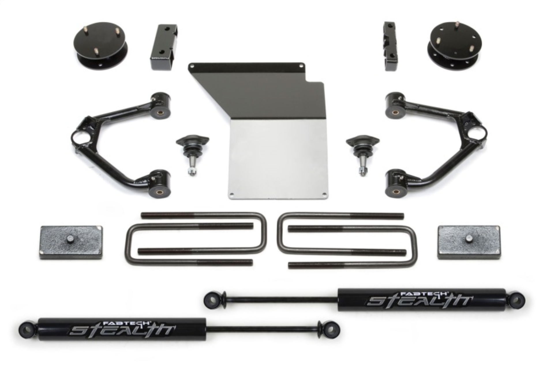 Picture of Fabtech 07-18 GM K1500 w/OE Forged UCA 3.5in Budget UCA System w/Rear Stealth Shocks