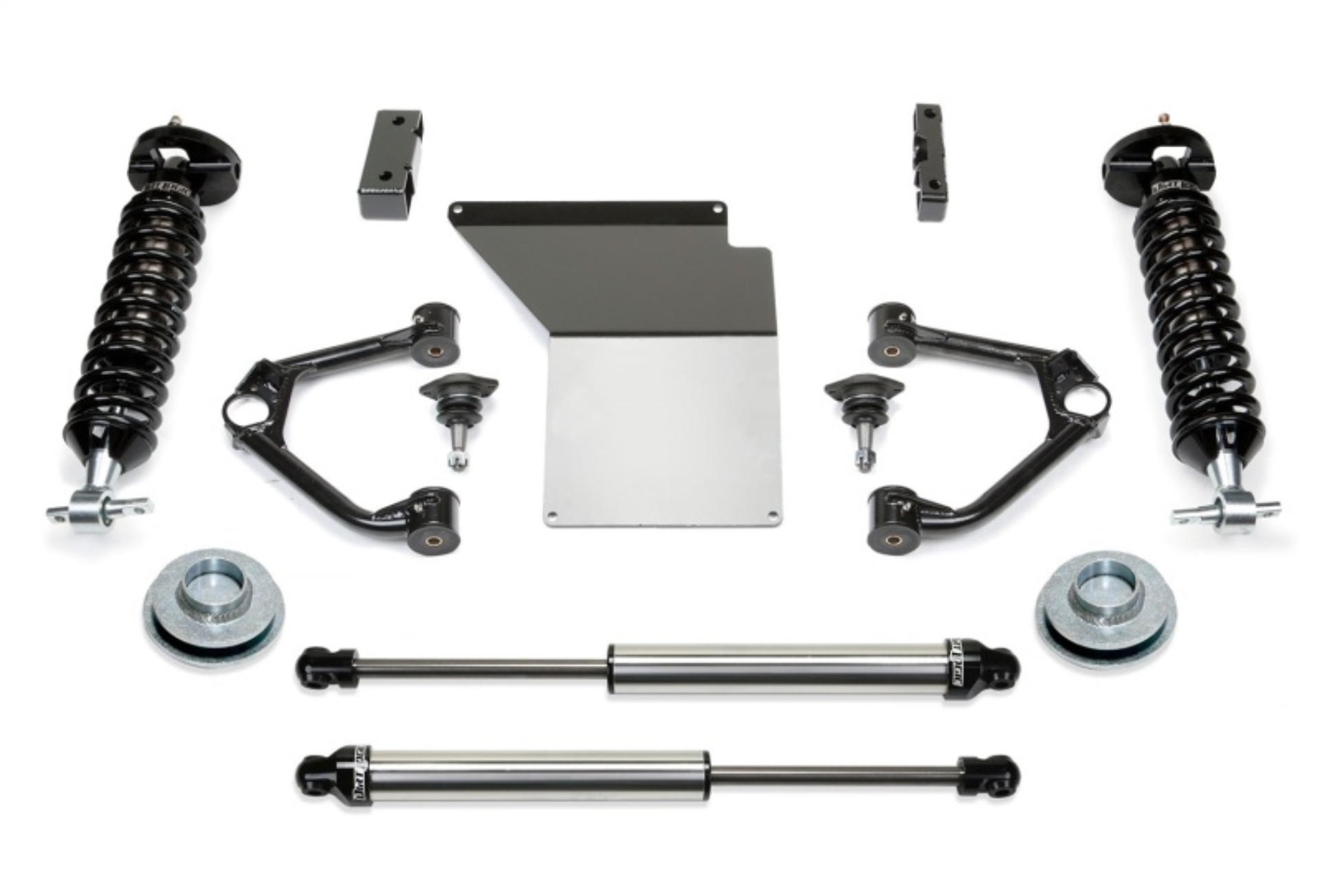 Picture of Fabtech 07-14 GM C/K1500 SUV 2WD/4WD 4in Budget UCA System w/DL 2.5 Coilovers & Rear DL Shocks