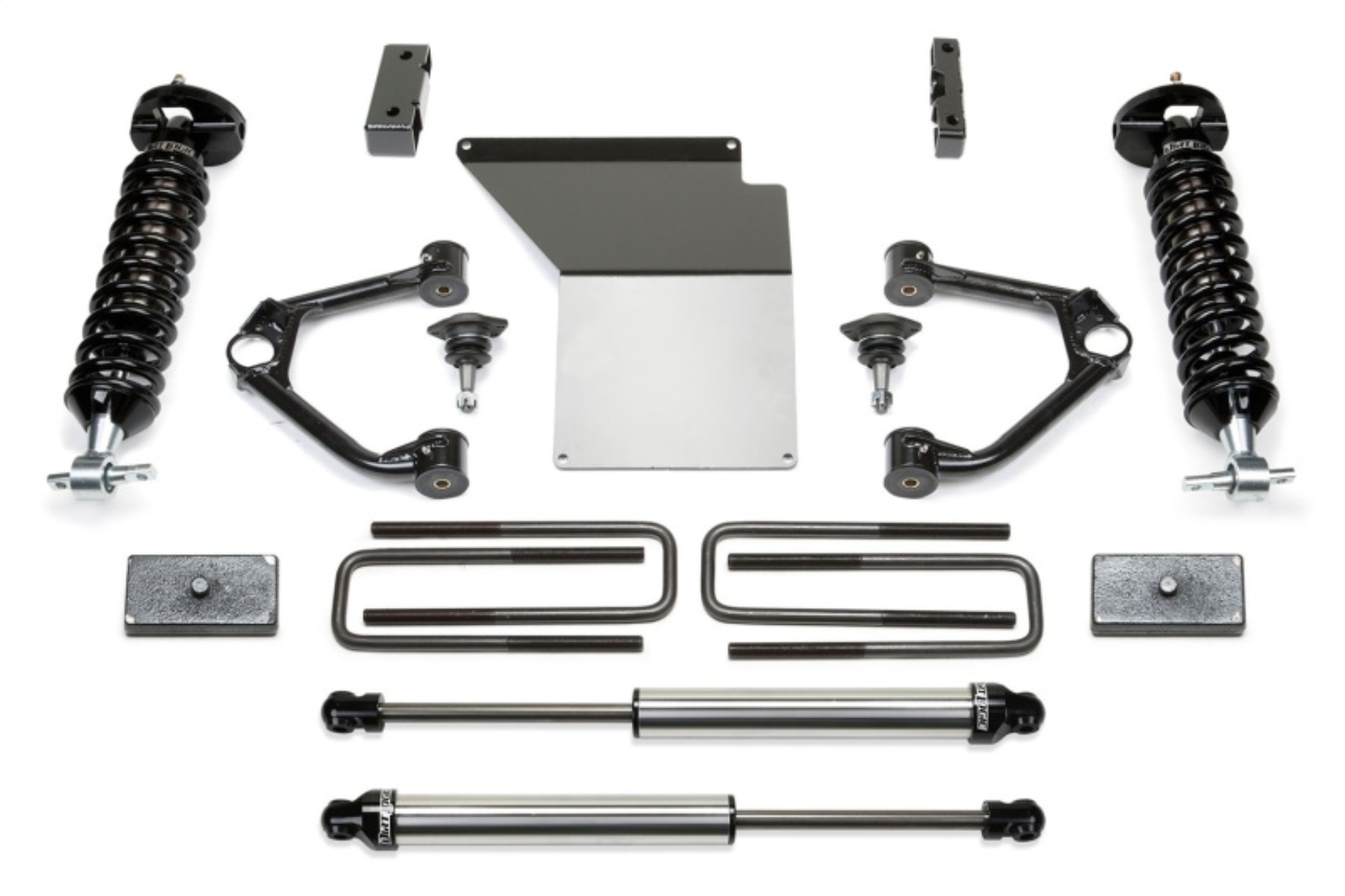 Picture of Fabtech 14-18 GM K1500 w/OE Alum. UCA 4in Budget UCA System w/DL 2.5 Coilovers & Rear DL Shocks