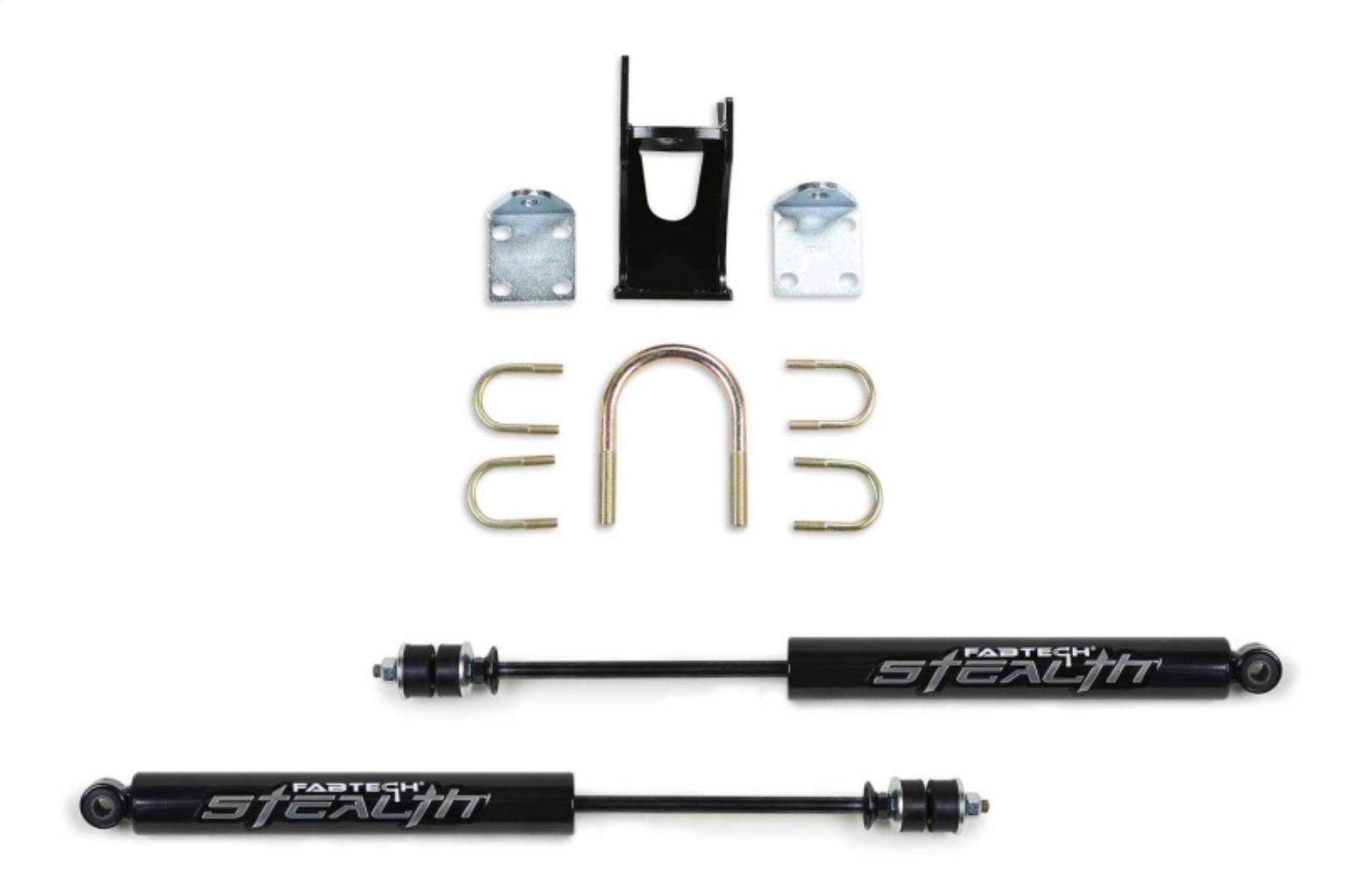 Picture of Fabtech 05-21 Ford F250/350 4WD Dual Stealth Steering Stabilizer Kit - Opposing Style