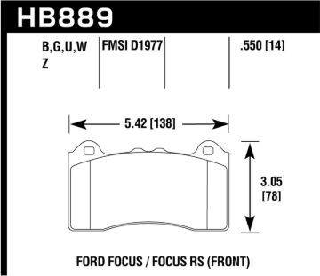 Picture of Hawk Performance HAWK HP+ Brake Pad Sets - HB889N.550
